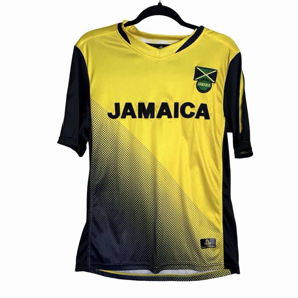 Jamaica Orro Dri-Fit Men's Yellow Football Club Soccer Jersey Size Small